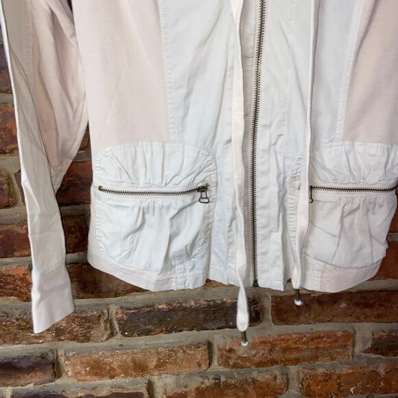 XCVI Beige Cream Color Block Full Zip Lightweight Jacket Women's Size Small - Picture 3 of 6